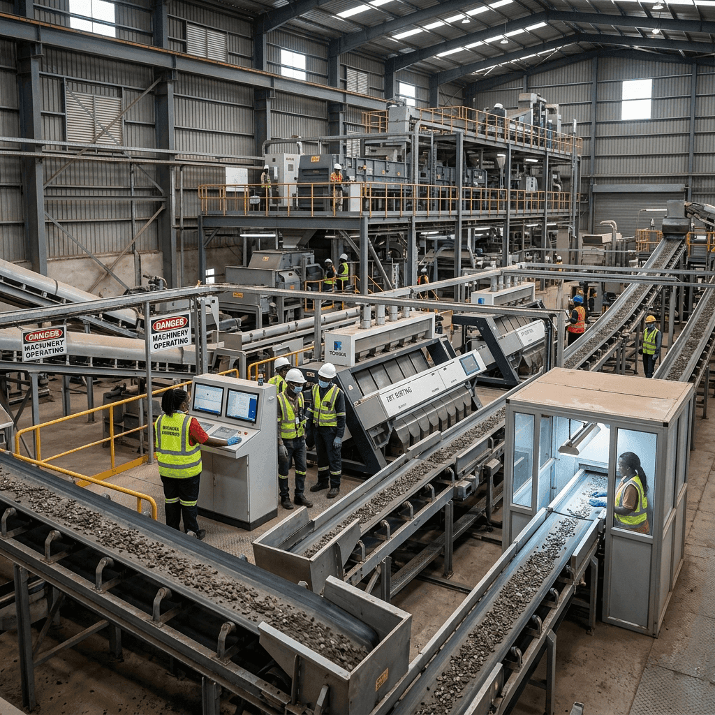 Tanzanian mineral sorting facility